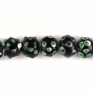 G468-045-005 Horned Eye Bead Copy Green/Wht